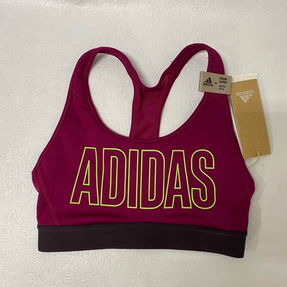 Adidas Logo Medium Support Sports Bra - Picture 4 of 6